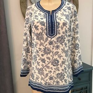 Biba Floral Print Blouse Blue 34 S